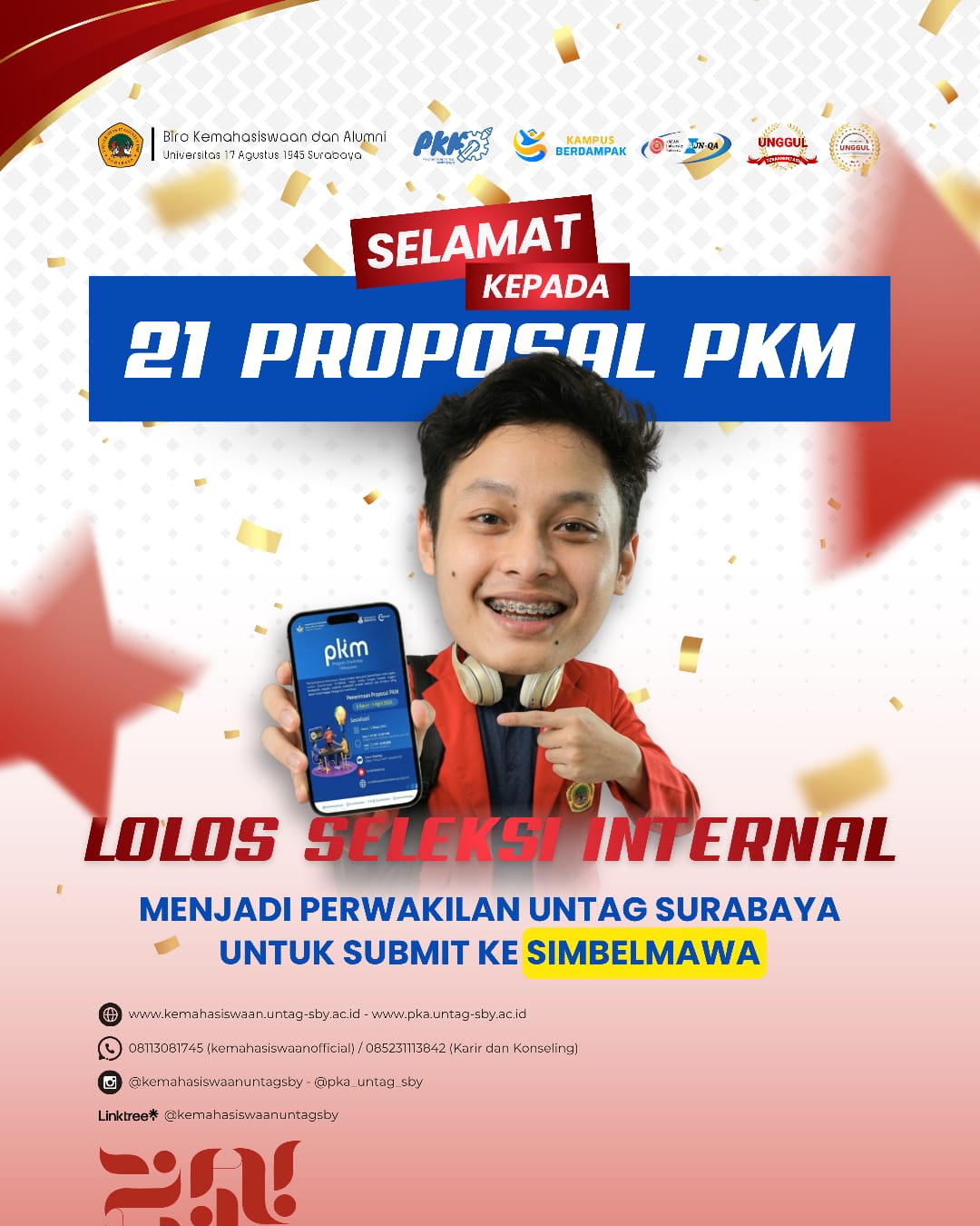 Hasil Seleksi Internal PKM Untag Surabaya 2026